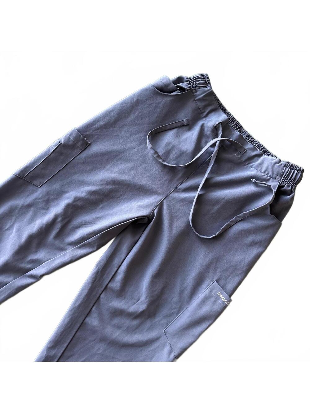 Dagacci Medical Uniform Womens Gray Stretch Cargo Scrub Pants Drawstring 2XS